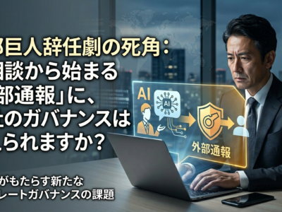 阿部巨人辞任劇の死角：AI相談から始まる「外部通報」に、御社のガバナンスは耐えられますか？
