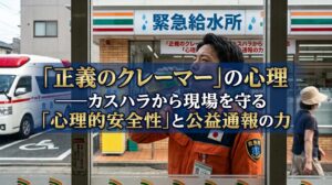 コンビニ給水すら許さない「正義のクレーマー」の心理――カスハラから現場を守る「心理的安全性」と公益通報の力