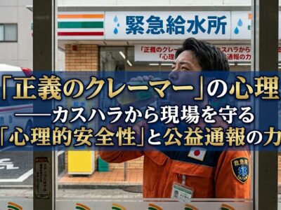 コンビニ給水すら許さない「正義のクレーマー」の心理――カスハラから現場を守る「心理的安全性」と公益通報の力